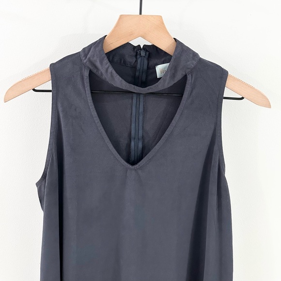 Veronica M Suede Choker Neck Tank Navy Size Medium - Picture 3 of 6